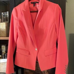 White House Black Market Coral Single-Button Blazer